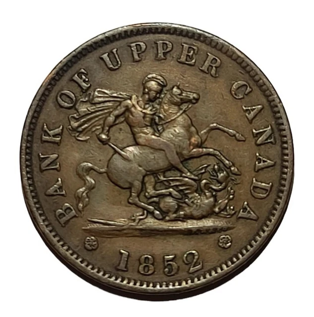 1852 Bank Of Upper Canada One Penny Bank Token - Very Low Mintage KM# Tn3