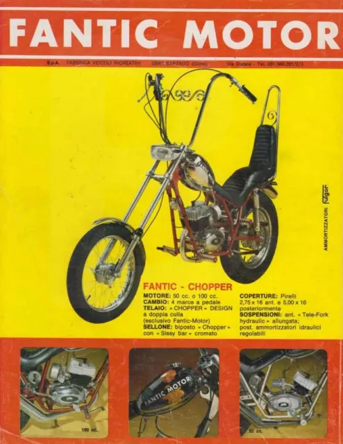 advertising Pubblicità   FANTIC MOTOR CHOPPER 50 1972-MOTOITALIANE EPOCA
