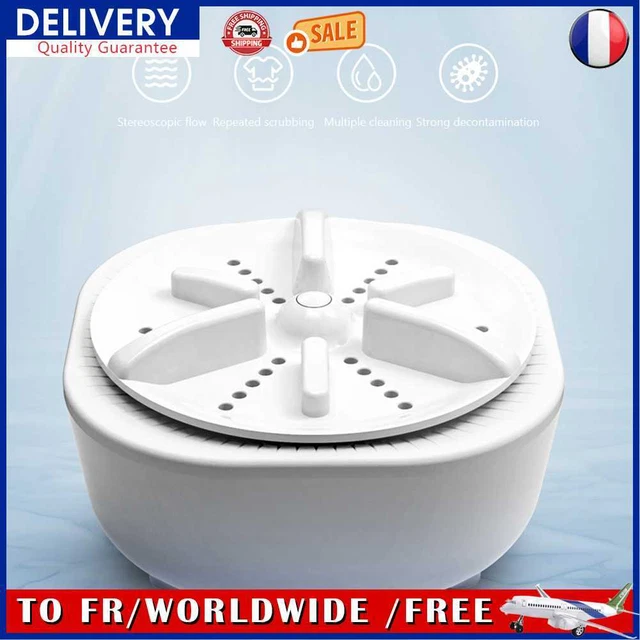 Turbo Washing Machine Automatic Low Noise Clothes Washer for Travel (White)