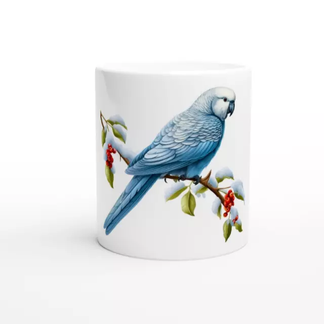 Wellensittich Vogel auf Ast Keramik Becher 325 ml Tasse