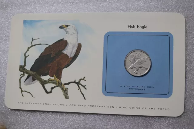 🧭 Botswana 50 Thebe 1977 Fish Eagle Coin Cover B49 #4