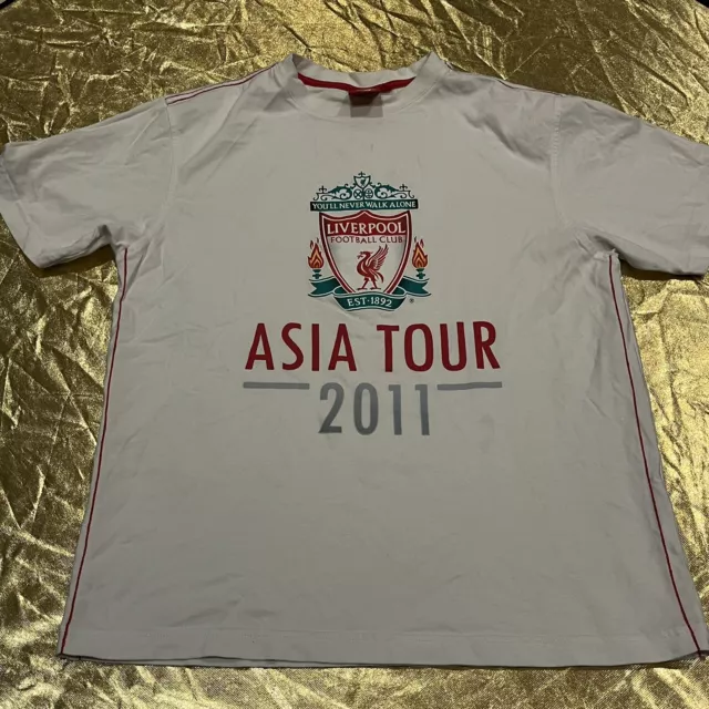 Liverpool Football Club 2011 Asia Tour t-Shirt medium red stitch accent