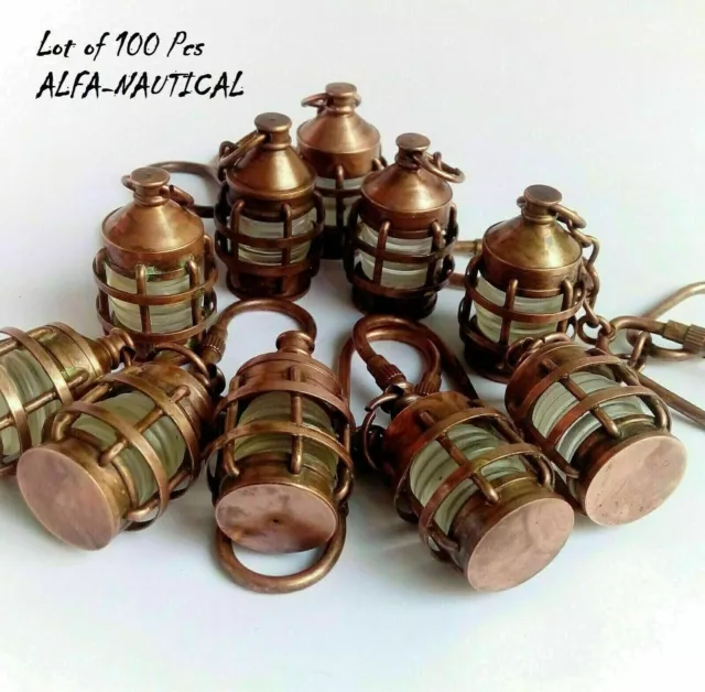 Collectibles Brass Lantern Key Ring Vintage Lamp Key chain Steampunk Lot of 100