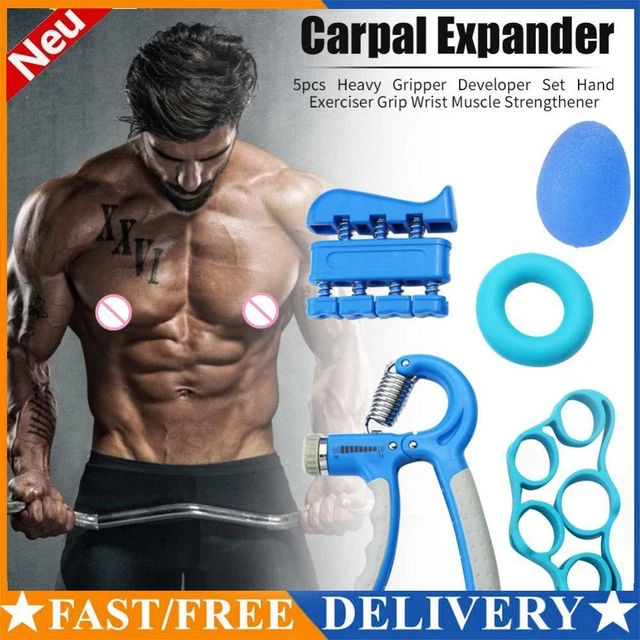 5pcs Heavy Gripper Developer Set Hand Exerciser Grip Wrist Muscle Strengthener