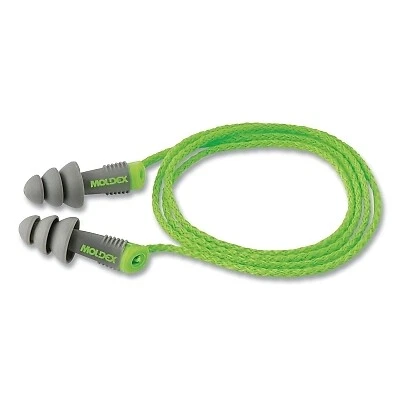 Alphasâ„¢ Reusable Earplug, Vinyl, Green/Gray, Corded Moldex ALPHAS 6435