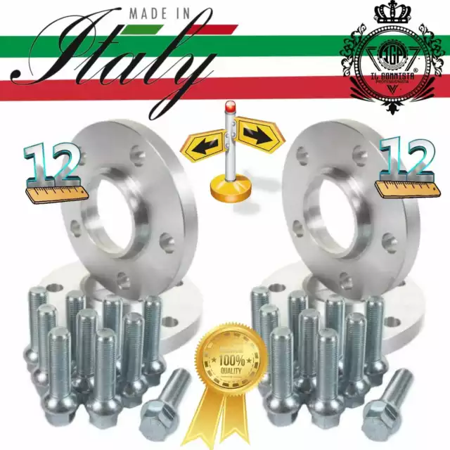 4 Élargisseurs de Voie 12 + 12mm 5x98 58.1+ 20BULLONI X Fiat Type 500L Alfa 147