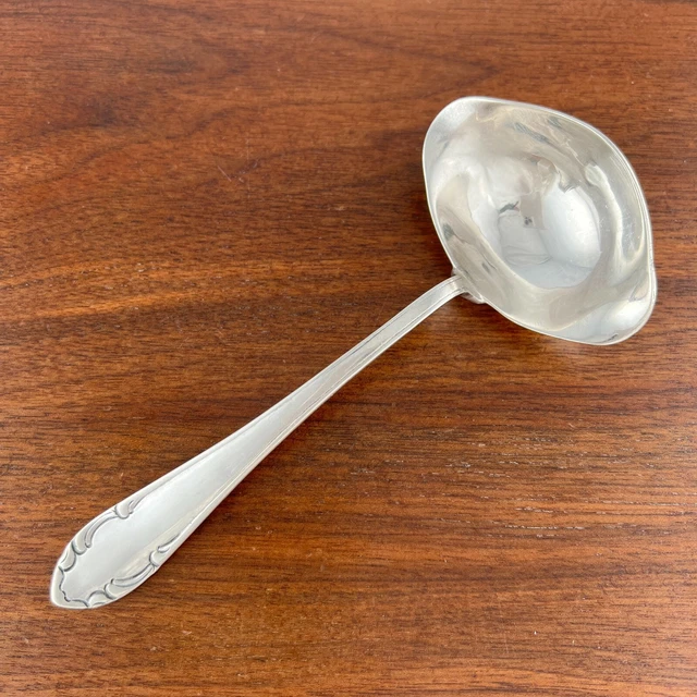 Art Select Mexican Sterling Silver Gravy Ladle Hand Hammered Handwrought No Mono
