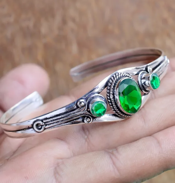 Chromdiopsid-grünes Edelstein-Armband aus 925er-Sterlingsilber, stilvolle...