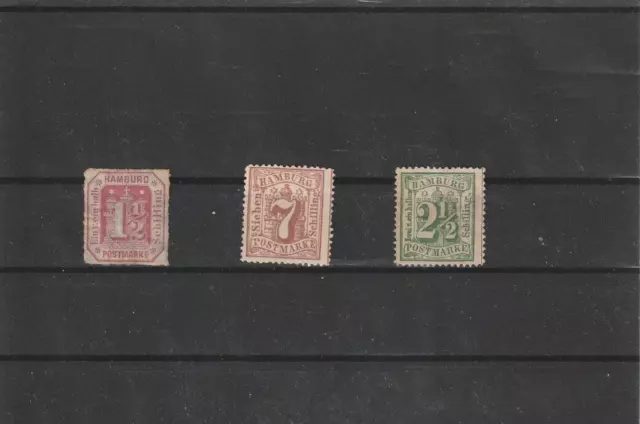 Briefmarken Altdeutschland Hamburg  Posten ohne Gummi