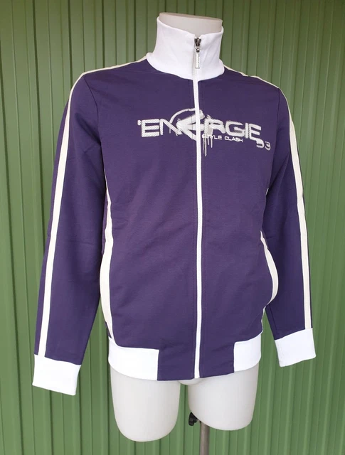 FELPA ENERGIE SIZE L Cotone Blu e Bianco Nuova VINTAGE Anni 90 PANINARO EUR 79 00 PicClick IT