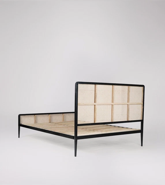 SWOON PETERSHAM KING Size Bed Frame - Charcoal & Natural Rattan RRP £ ...