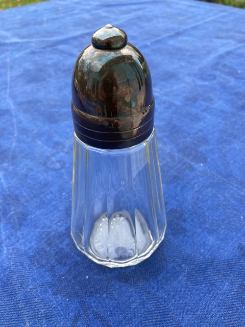 SAUPOUDREUSE LA PARFAITE SGDG Cristal métal argenté Art Déco sucrier EUR 40,00 - FR