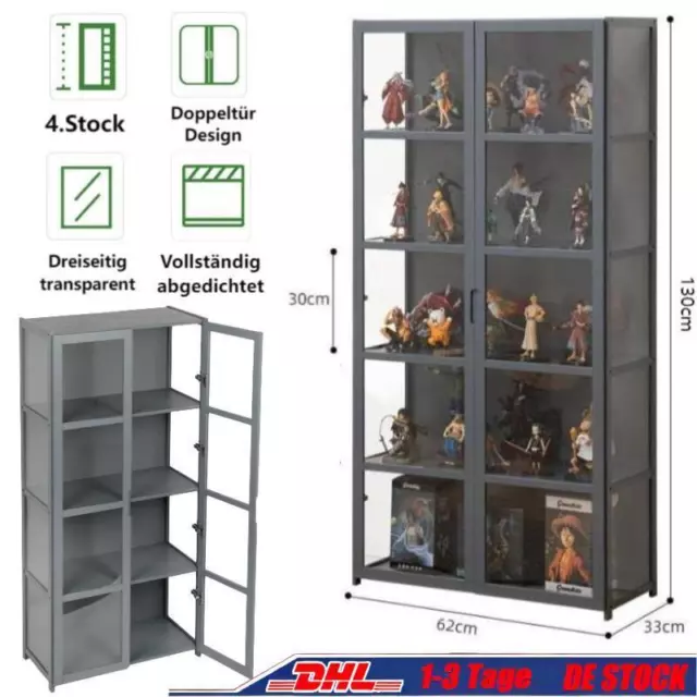 Vitrinenschrank Acryl Vitrine Standvitrine Wohnzimmerschrank Bücherschrank 130CM