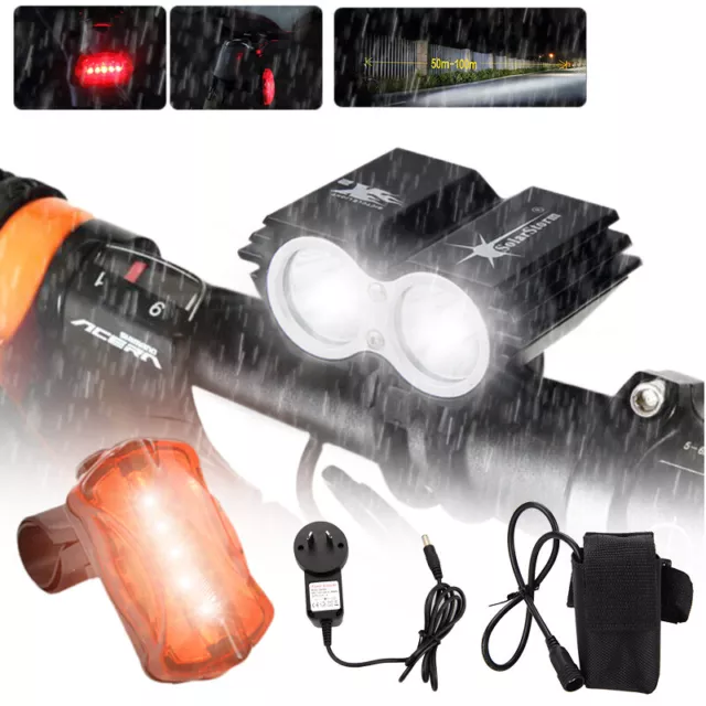 Bright Rechargeable LED Head Mountain Bike Bicycle Lamp Front Waterproof Light