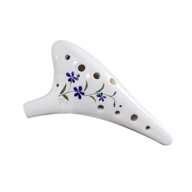 12 Holes Round Head Ceramic Ocarina Alto C Hand Painted Musical Instrument I2J5