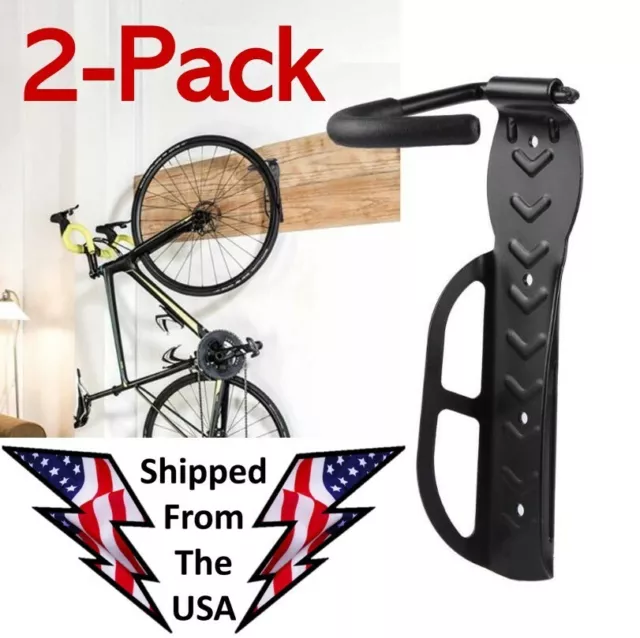 2 PCS Bicycle Bike Wall Mount Hook Hanger Garage Storage Holder Hook Rack Stand