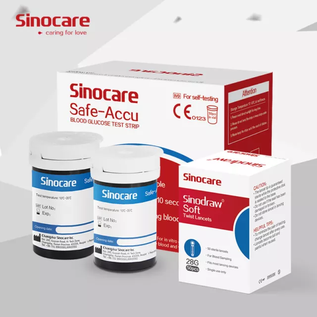 Sinocare Sugar Test Strips Lancet for Safe Accu Blood Glucose Meter Diabetic Aid