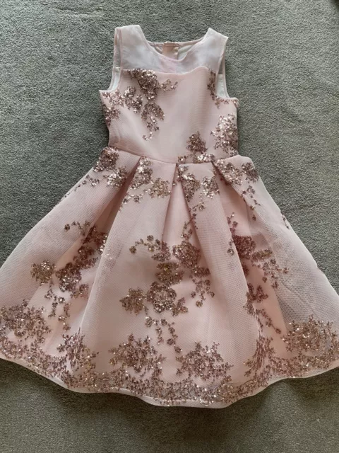 ted baker pink sequins party dress age 6-7 Worn Once