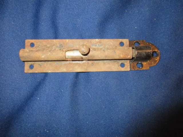 Large Iron Door Bolt &Latch 5" Bolt Extends .75" Latch 1.5"