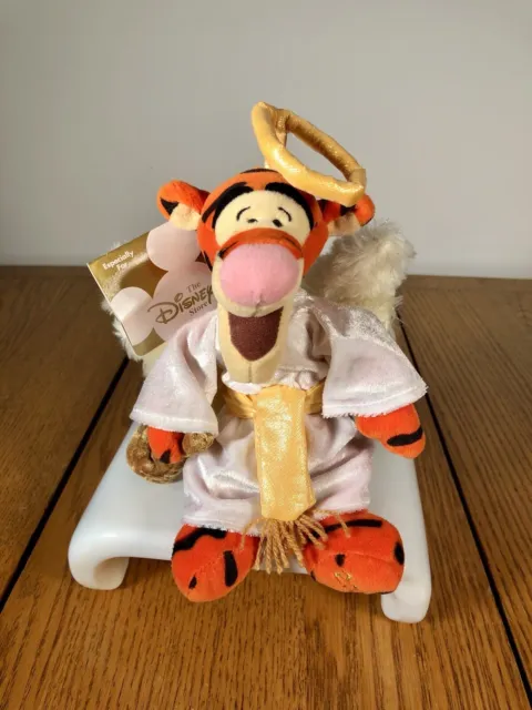 Vintage The Disney Store ANGEL TIGGER Winnie The Pooh beanie  plush collectible