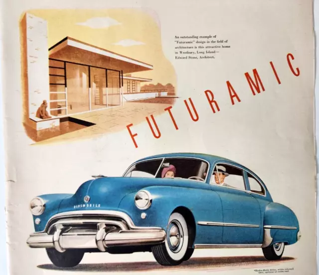 Futuramic Oldsmobile 98 Convertible Vintage 1948 Car Ad Magazine Print