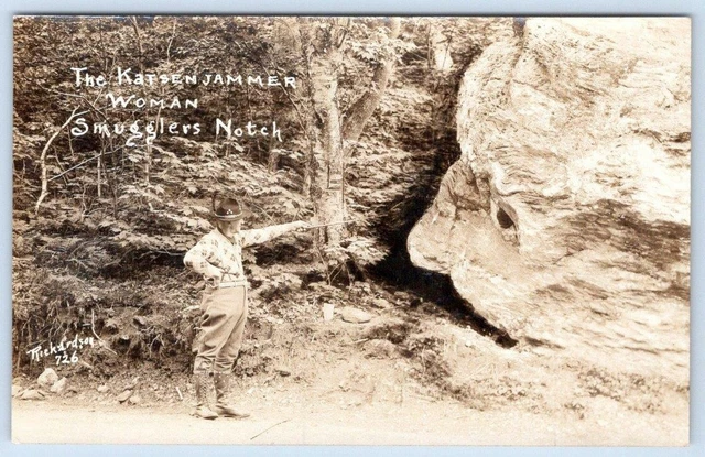 Rppc*The Katsenjammer Woman Smugglers Notch*Richardson Real Photo Postcard