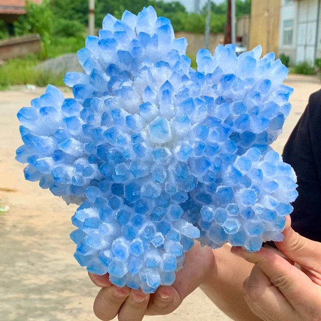 7.87LB New Find sky blue Phantom Quartz Crystal Cluster Mineral Specimen Healing