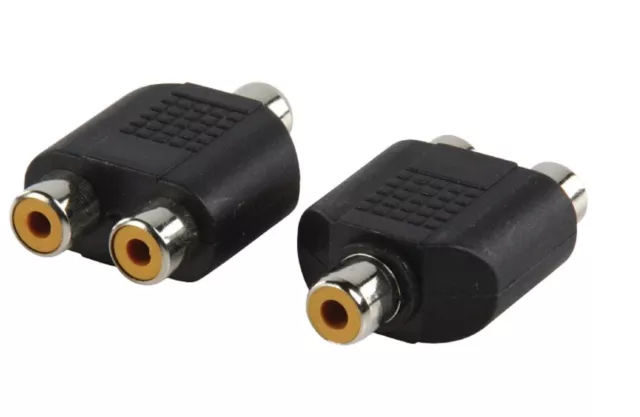 Adaptador Audio Rca F Para 2 Splitter Cable Alargador Salida Hembra