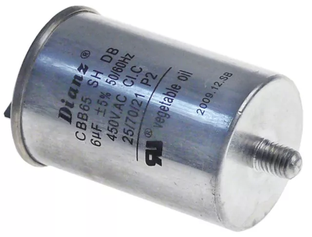 Betriebskondensator 6 µF mit Metallmantel 450 V Toleranz 0,05 passend für Compak