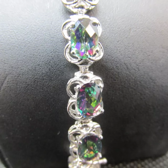 8.5ct tw Mystic Topaz Bracelet in 14k White Gold