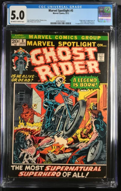 Marvel Spotlight #5 CGC VG/FN 5.0 1st Appearance Ghost Rider! Ploog Cover