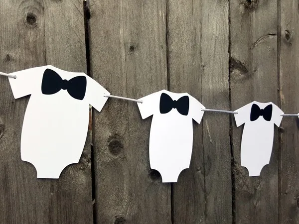 4" Tall Little Man Garland, Little Man Banner, Little Man Party Decoration