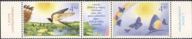 Estonia 2005 Childrens Day/Barn Swallow/Butterflies/Birds/Nature 2v set (ee1235)