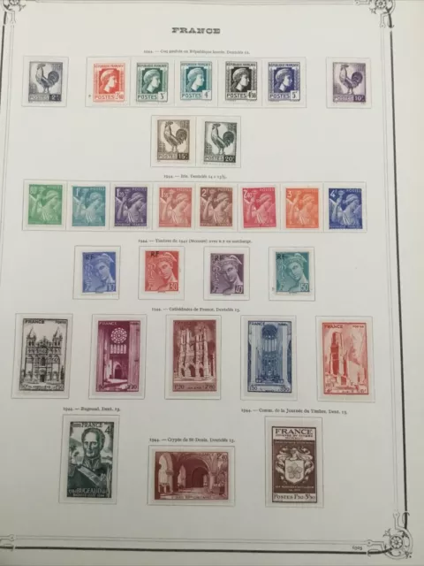 lot 29 timbres france neufs Avec Charnières 1944
