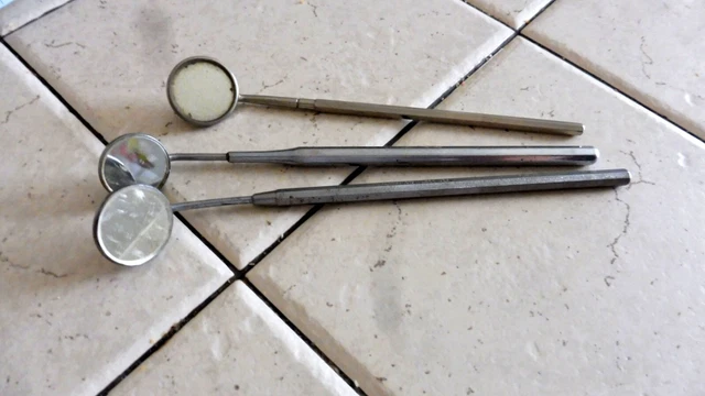 Vintage 3 Usa Dental Mirrors Medical Instruments - Busch - Dr. West