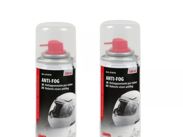 2x Spray antiappannante per Visiera Casco Moto motore NO CONDENSA 100ml ANTI-FOG