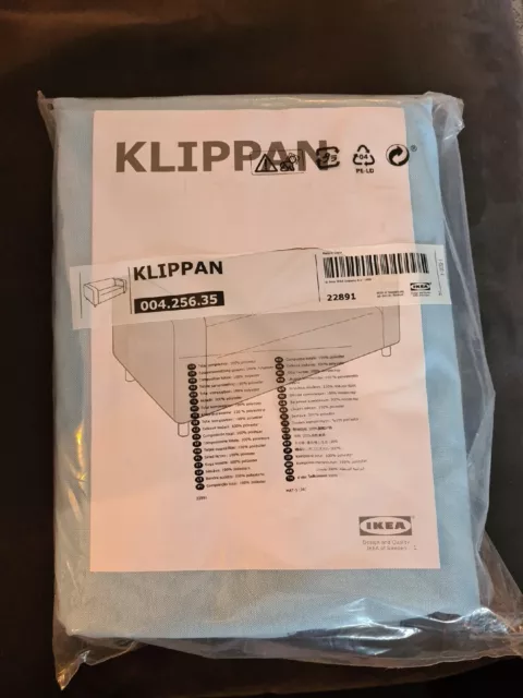 Ikea KLIPPAN Bezug für 2er Sofa VISSLE HELLBLAU  004.256.35 OVP