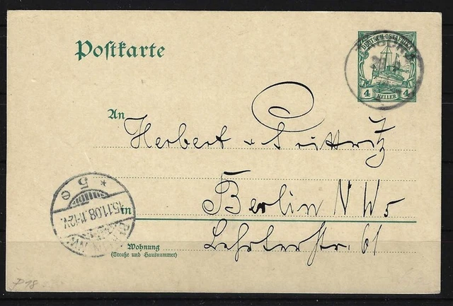 H733) DOA Deutsch-Ostafrika Kolonie GA Ganzsache Stempel TABORA