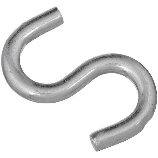 100 Pk Steel Zinc Plated 2 1/2" Heavy Open S Hook N273433