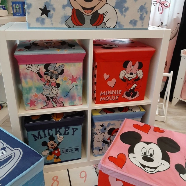 Mickey Maus 2er-Set Aufbewahrungskiste+Hocker Spielkiste Kinderzimmer B28/G+K