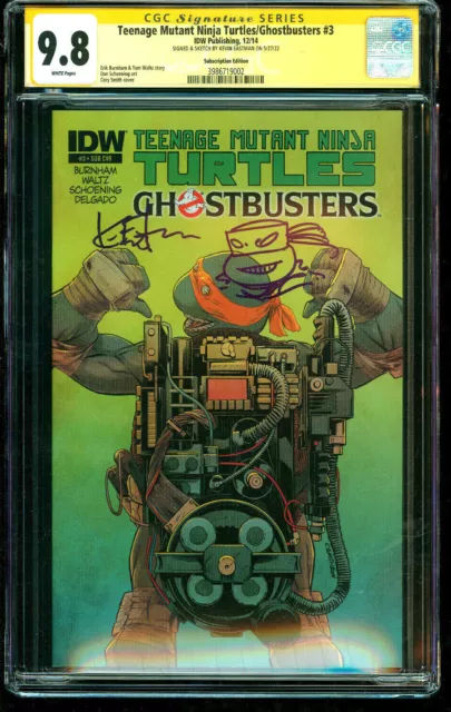 Teenage Mutant Ninja Turtles/Ghostbusters 3 Variant CGC 9.8 SS Sketched Eastman