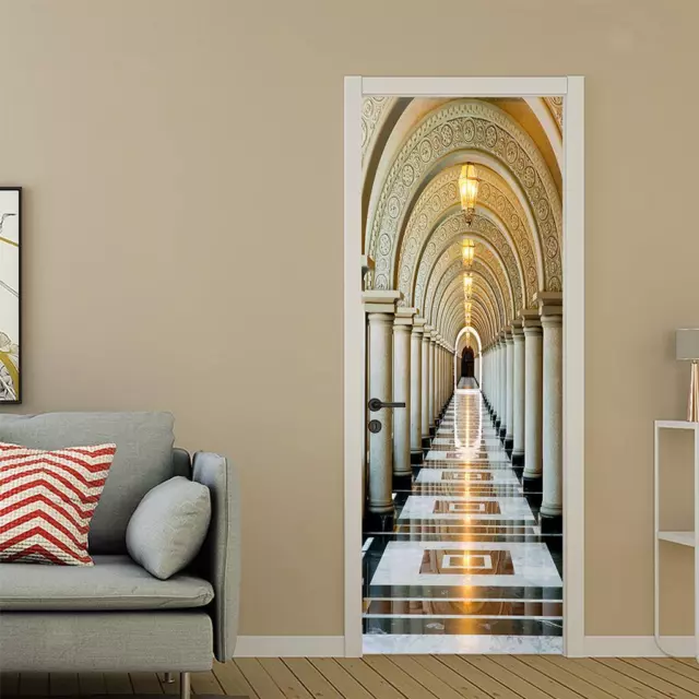 3D Door Stickers Self-adhesive Wall Art Decal for Living Room Bedroom Decor