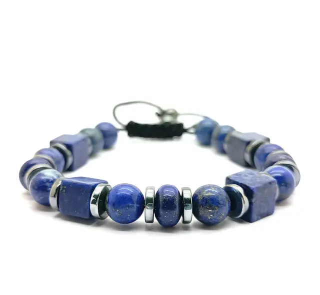 Bracelet Lapis Lazuli Naturel Perle 8mm Genuine Lapis Lazuli Gemstone Beads