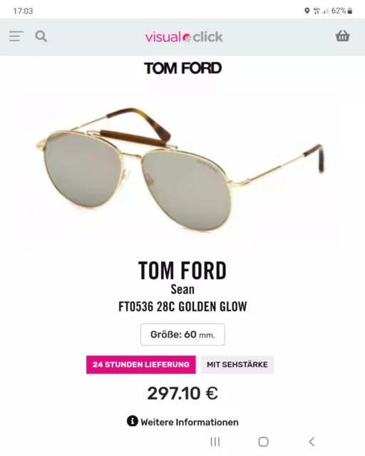 Tom Ford Sonnenbrille Herren: Sean  TF 536 28c Neu kein Kratzer! Nie Getragen!