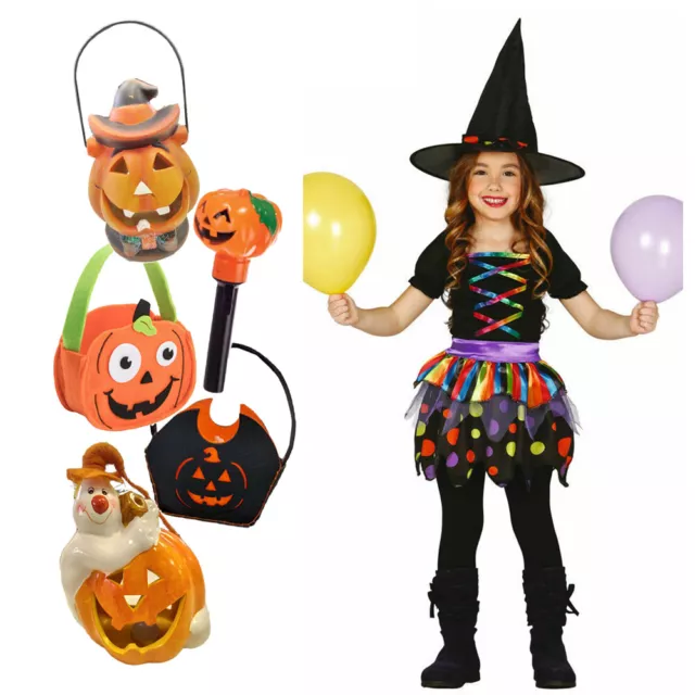 Guirca Costume da Streghetta con Cappello Incluso Vestito Strega Arcobaleno