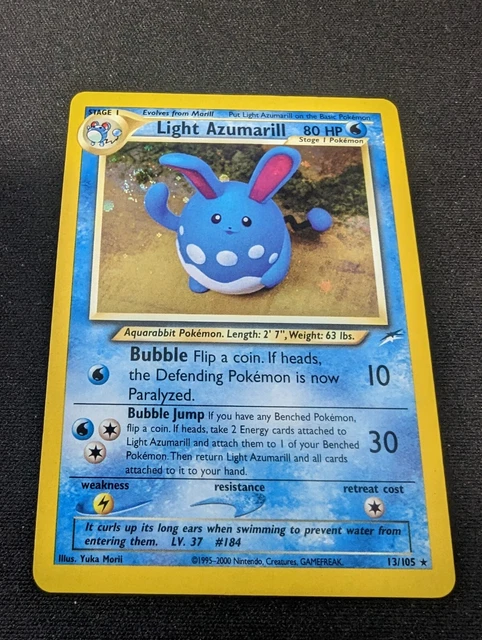 Light Azumarill Holo Rare Neo Destiny Set Pokemon Card - 13/105 WOTC