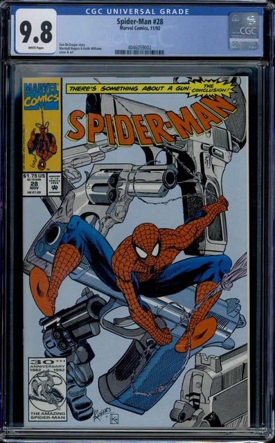 1992 Marvel Comics Spider-Man #28 Pistol Gun CGC 9.8 White Pages
