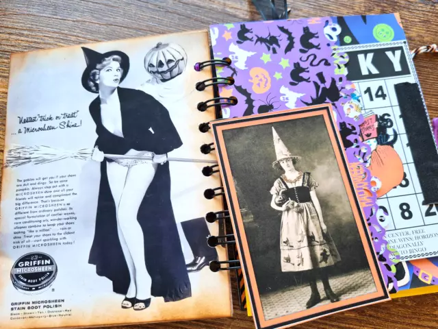 Vintage Halloween Witch Halloween Junk Journal book keepsake memories