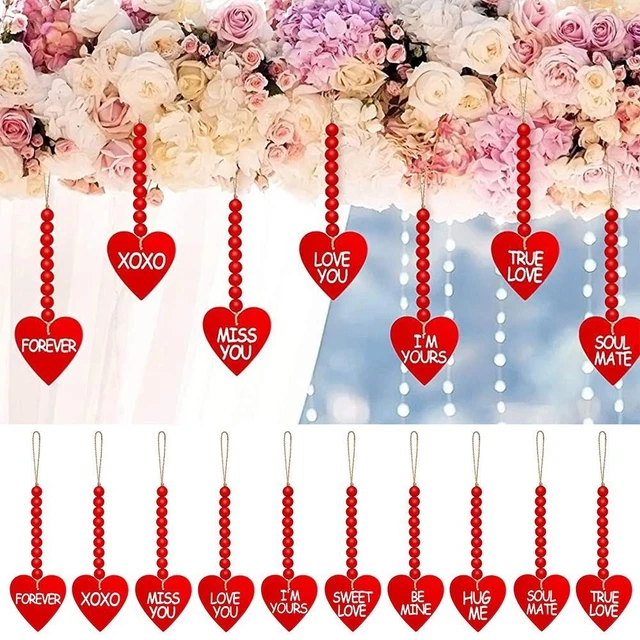 Colgante de pared colgante cuerda de perlas oraciones perlas de madera perlas girlande