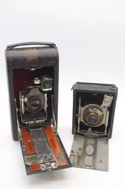 F x2 Antique Folding Film Cameras Inc. Kodak, Ensign Quarter Plate